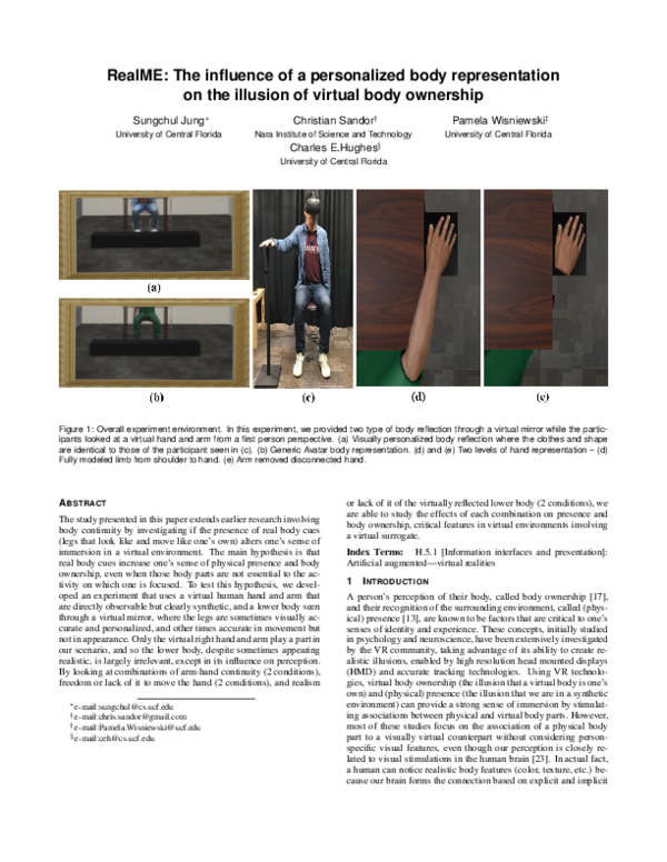 (PDF) RealME : The influence of a personalized body representation on ...