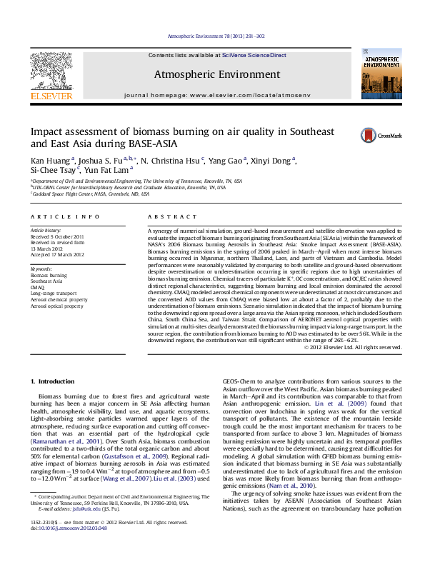(PDF) Impact assessment of biomass burning on air quality in Southeast ...