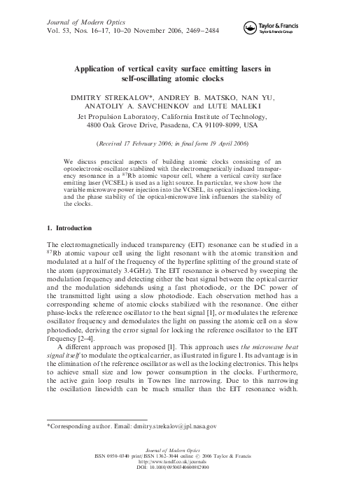 (PDF) Application of vertical cavity surface emitting lasers in self ...