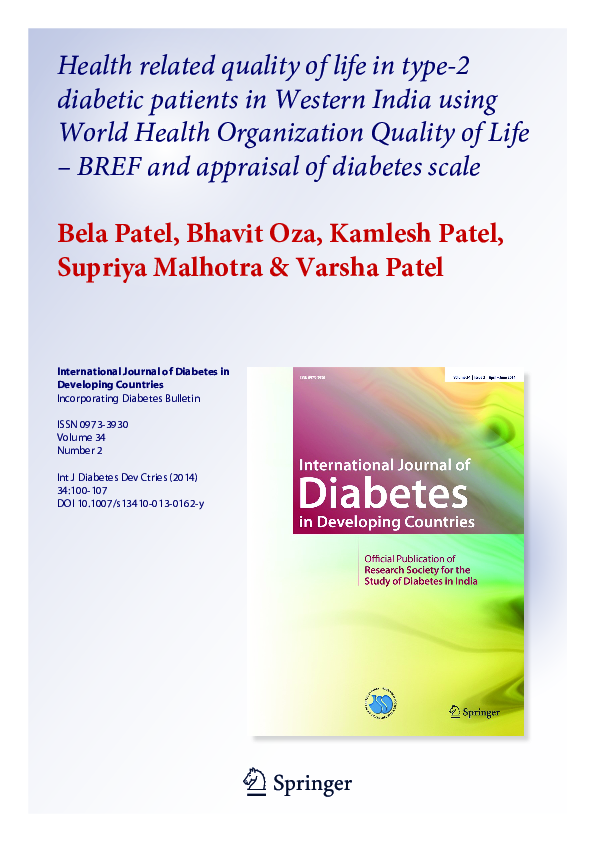 (PDF) Health related quality of life in type-2 diabetic patients in ...