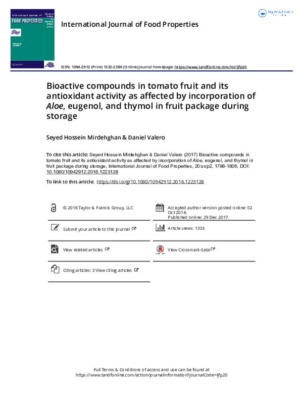 (PDF) Bioactive compounds in tomato fruit and its antioxidant activity ...