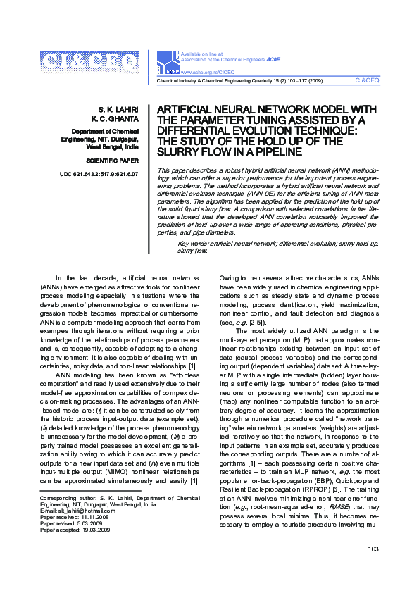 (PDF) Artificial Neural Network Model with Parameter Tuning Assisted by ...