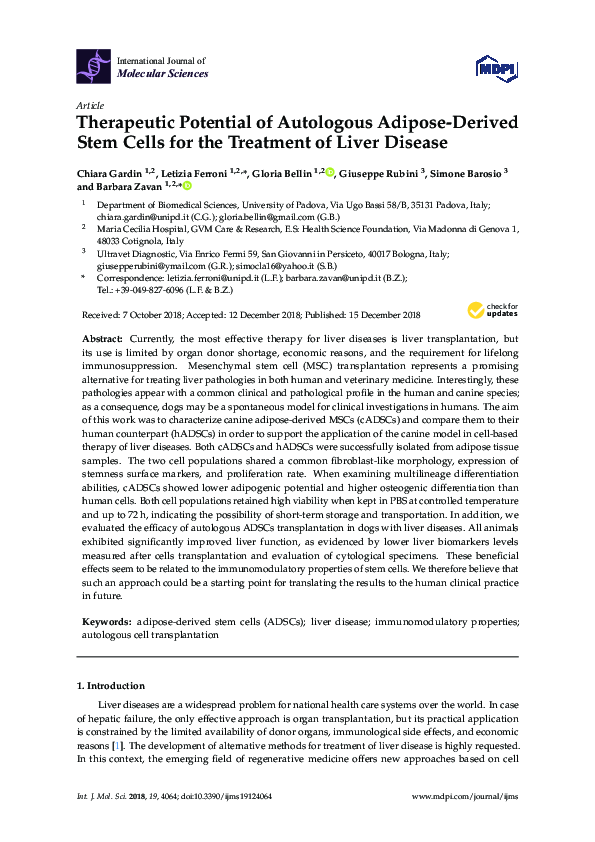 (PDF) Therapeutic Potential of Autologous Adipose-Derived Stem Cells ...
