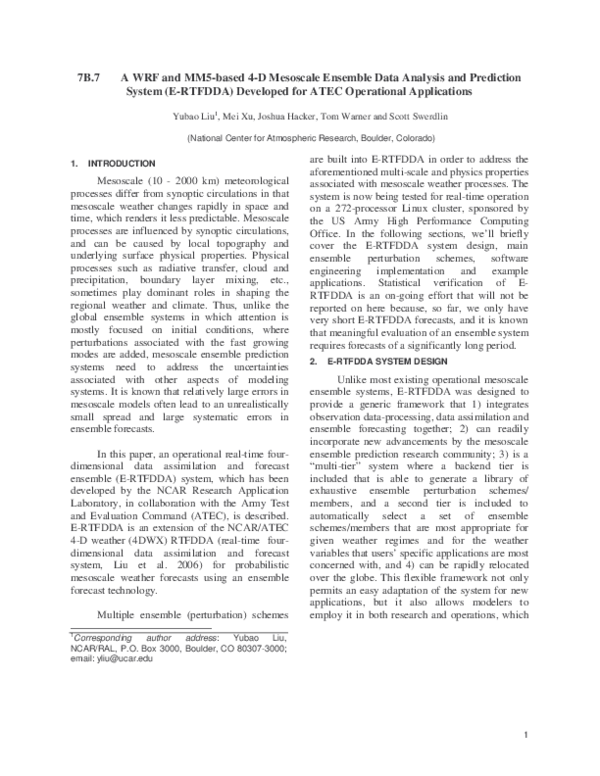 (PDF) 1 7 B . 7 A WRF and MM 5-based 4-D Mesoscale Ensemble Data ...