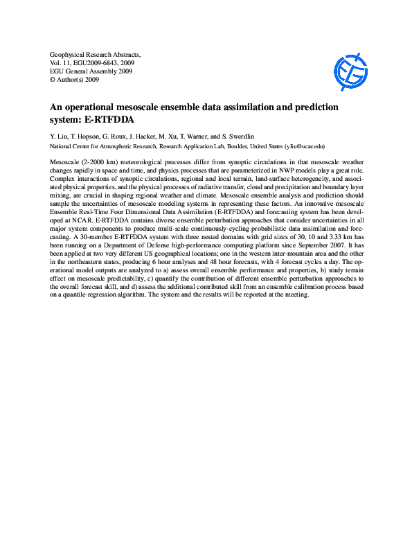 (PDF) An operational mesoscale ensemble data assimilation and ...