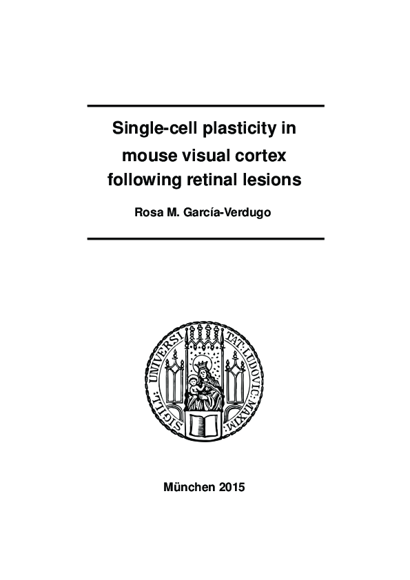 (PDF) Single-cell plasticity in mouse visual cortex following retinal ...