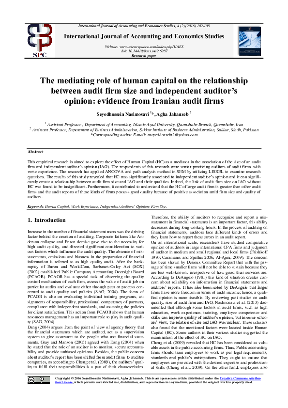(PDF) The mediating role of human capital on the relationship between ...