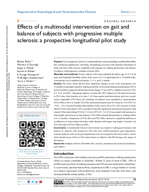 (PDF) Effects of a multimodal intervention on gait and balance of ...