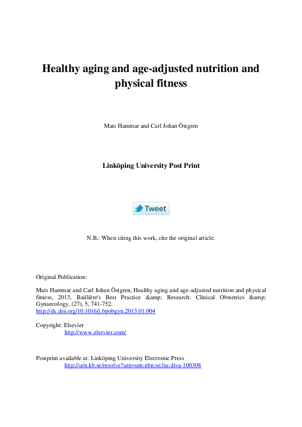 (PDF) Healthy aging and age-adjusted nutrition and physical fitness