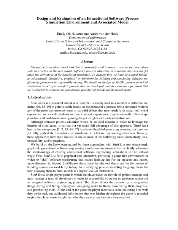 (PDF) Design and evaluation of an educational software process ...