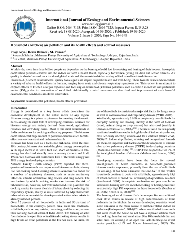 (PDF) Household (Kitchen) air pollution and its health effects and control measures hemu