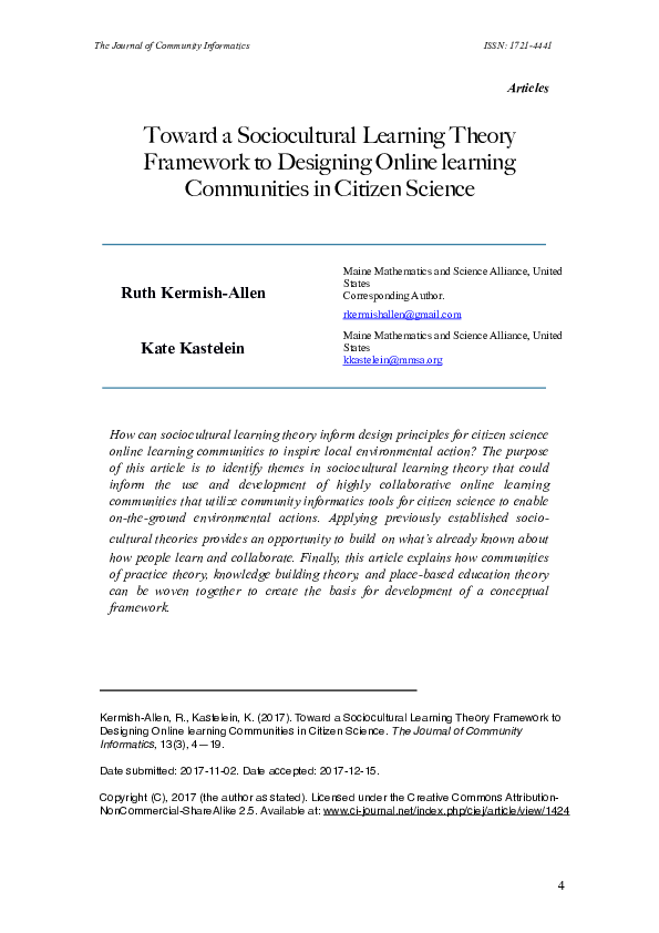 (PDF) Toward a Sociocultural Learning Theory Framework to Designing ...