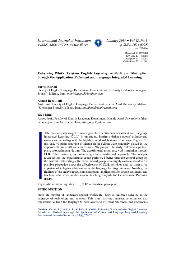 (PDF) Enhancing Pilot’s Aviation English Learning, Attitude and ...