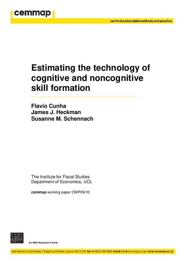 (PDF) Estimating the technology of cognitive and noncognitive skill ...