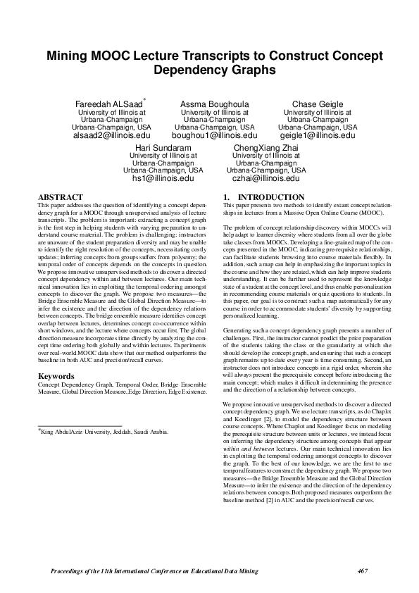 (PDF) Mining MOOC Lecture Transcripts to Construct Concept Dependency ...