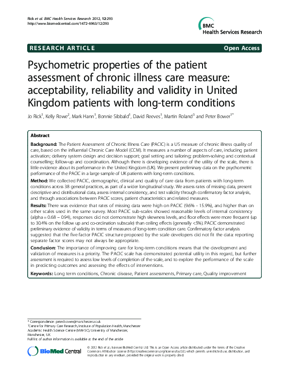 (PDF) Psychometric properties of the patient assessment of chronic ...