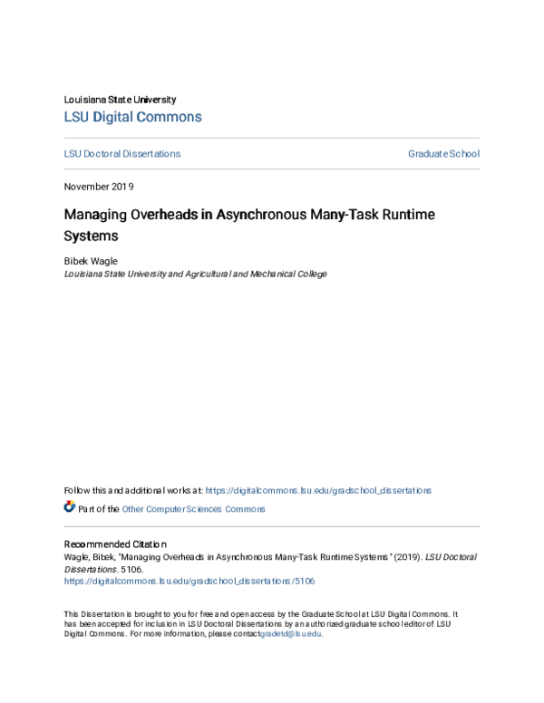 (PDF) Managing Overheads in Asynchronous Many-Task Runtime Systems