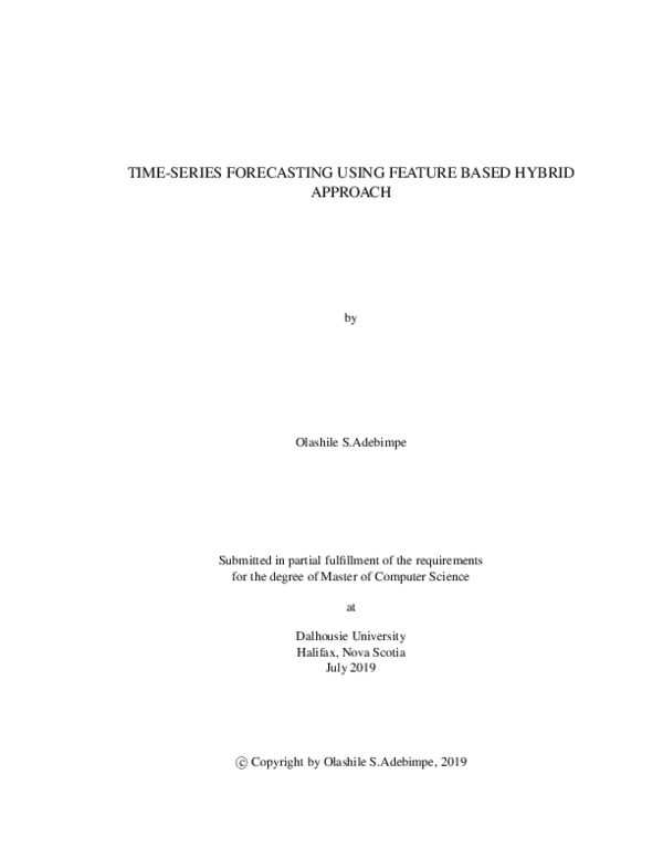 (PDF) Time-Series Forecasting Using Feature Based Hybrid Approach