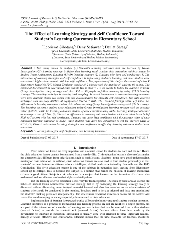 (PDF) The Effect of Learning Strategy and Self Confidence Toward ...
