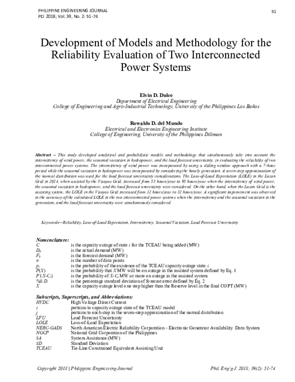 (PDF) Development of Models and Methodology for the Reliability ...
