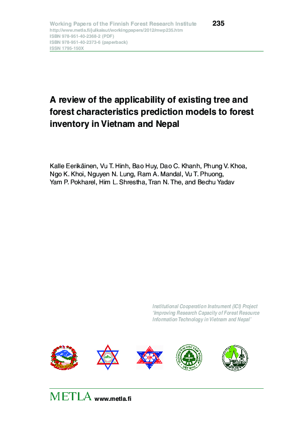 (PDF) A review of the applicability of existing tree and forest ...