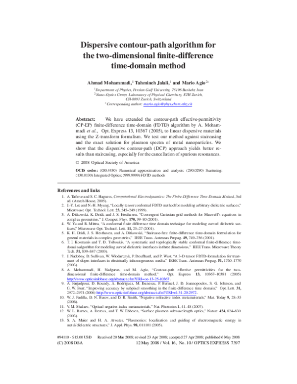 (PDF) Dispersive Contour-Path Algorithm for the Two-Dimensional Finite ...