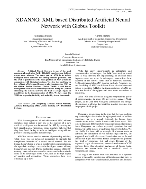 (PDF) XDANNG: XML based Distributed Artificial Neural Network with ...