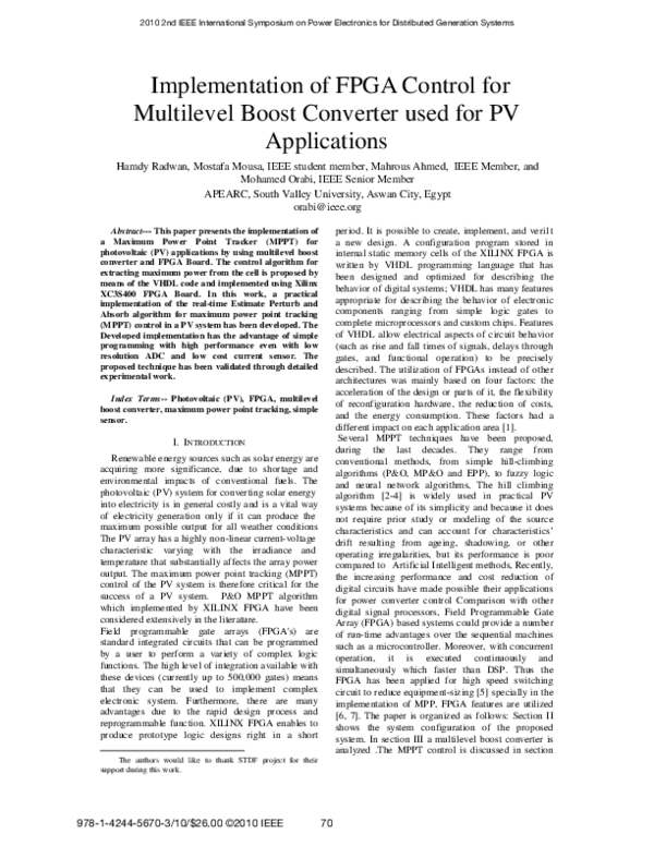 (PDF) Implementation of FPGA control for multilevel boost converter ...