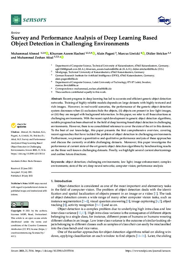 (PDF) Survey and Performance Analysis of Deep Learning Based Object ...
