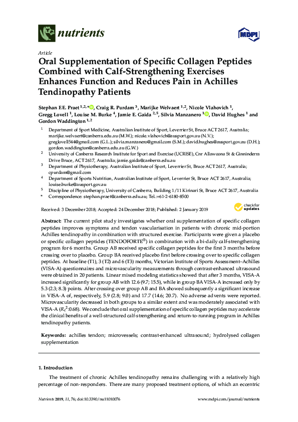 (PDF) Oral Supplementation of Specific Collagen Peptides Combined with ...