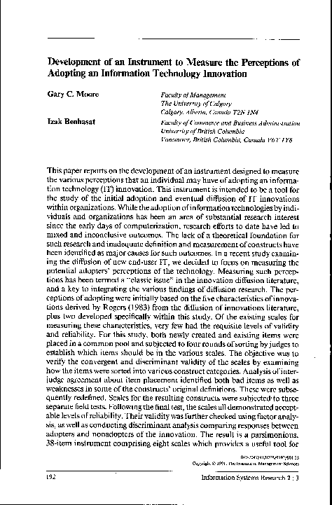 (PDF) Development of an instrument to measure the perceptions of ...