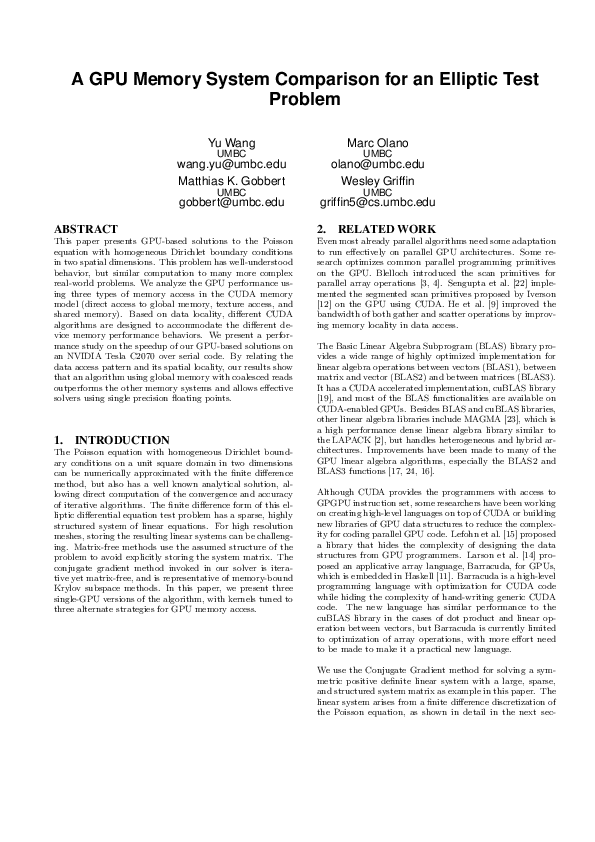 (PDF) A GPU Memory System Comparison for an Elliptic Test Problem