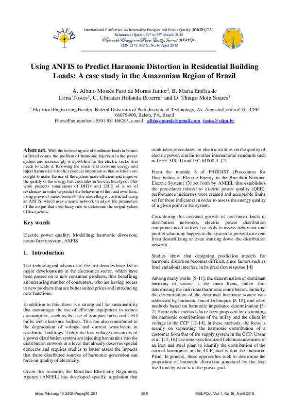 (PDF) Using ANFIS to Predict Harmonic Distortion in Residential ...