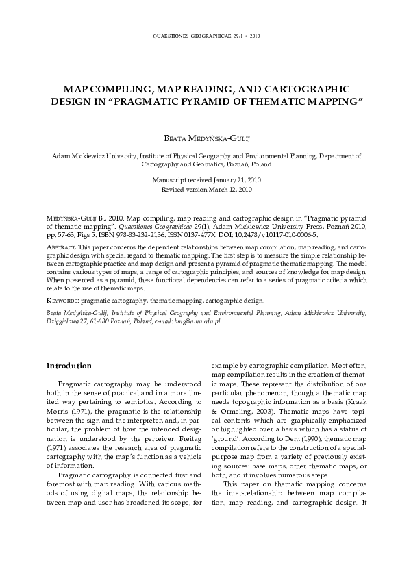 (PDF) Map compiling, map reading, and cartographic design in 