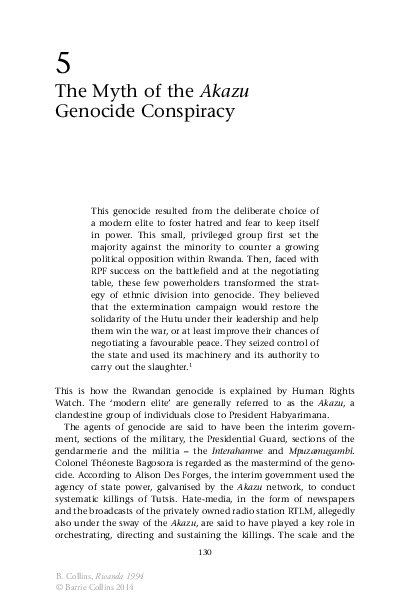 (PDF) The Myth of the Akazu Genocide Conspiracy