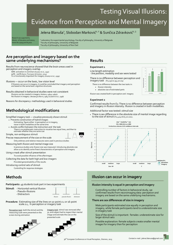 (PDF) Testing Visual Illusions: Evidence from Perception and Mental Imagery