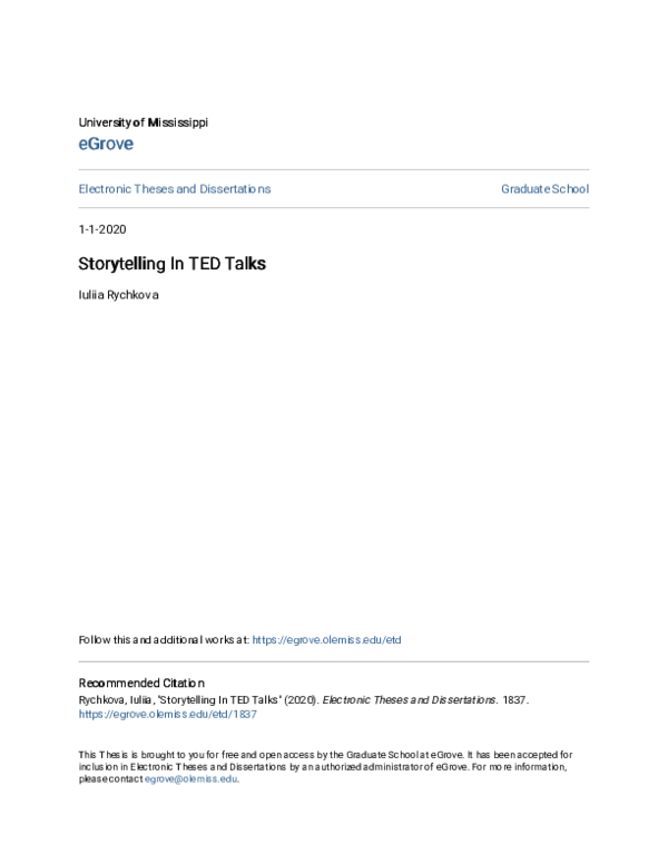 (PDF) Storytelling In TED Talks