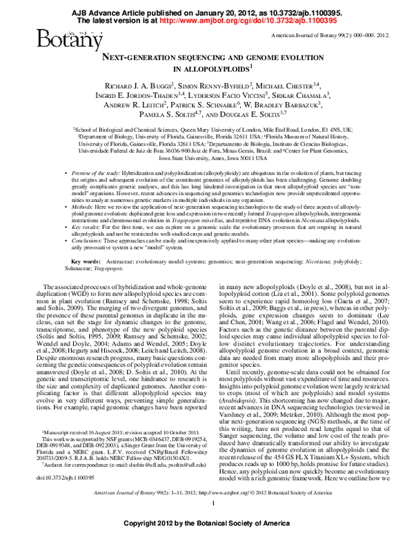 (PDF) Next Generation Sequencing and Genome Evolution in allopolyploids