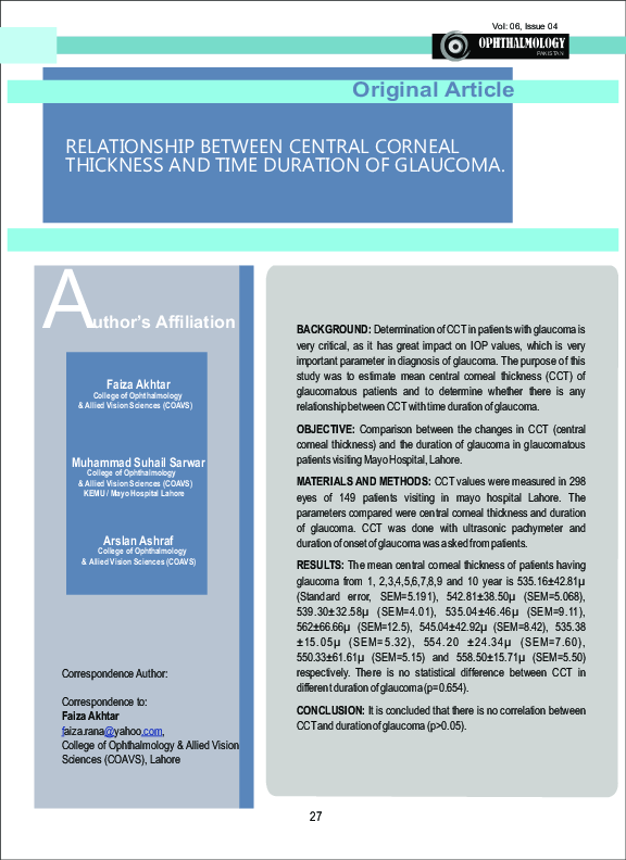 (PDF) Relationship between central corneal thickness and time duration ...