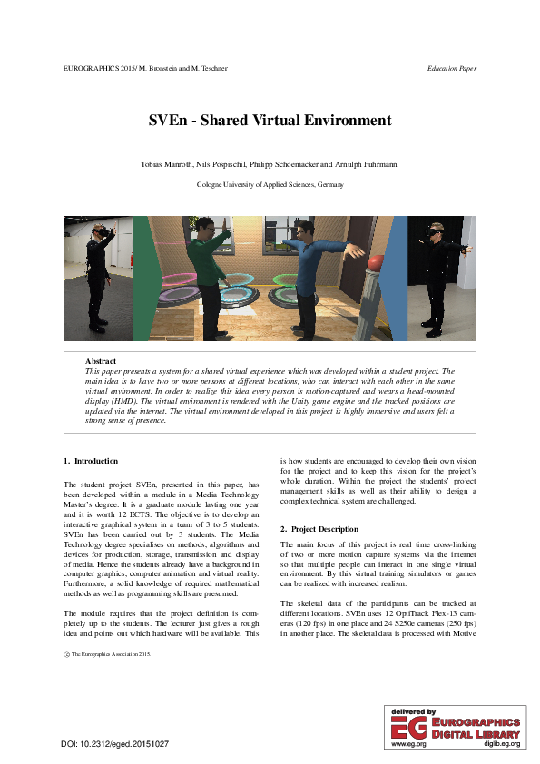 (PDF) SVEn - Shared Virtual Environment