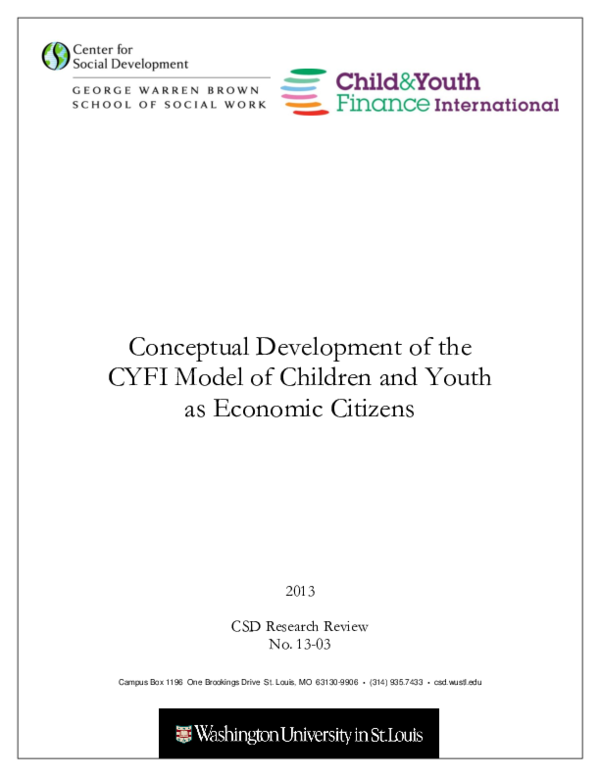 (PDF) Conceptual Development of the CYFI Model of Children and Youth as ...