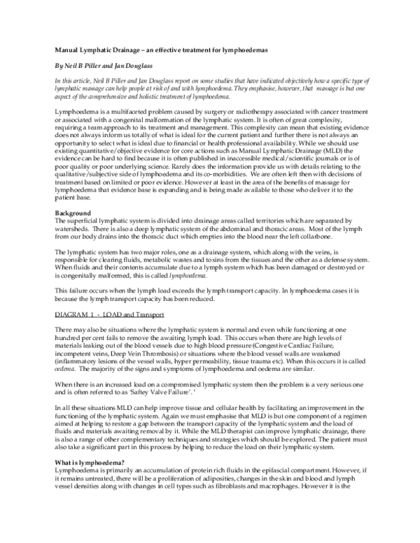 (PDF) Manual Lymphatic Drainage an effective treatment for