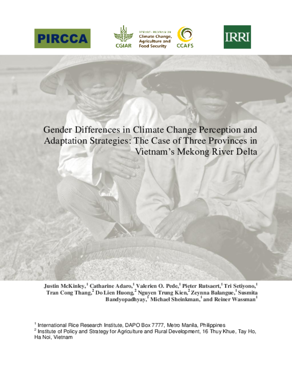 (PDF) Gender Differences in Climate Change Perception and Adaptation ...