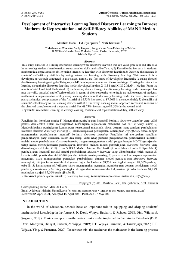 (PDF) Development of Interactive Learning Based Discovery Learning to ...