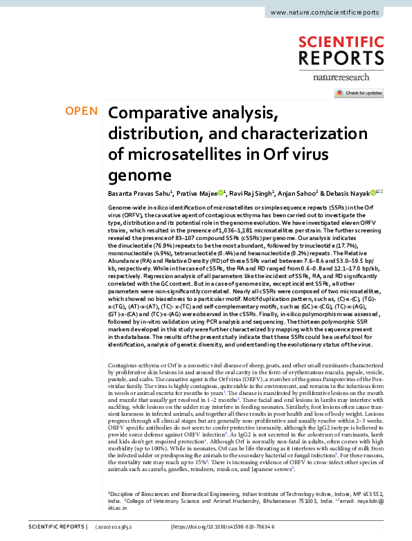 (PDF) Comparative analysis, distribution, and characterization of ...