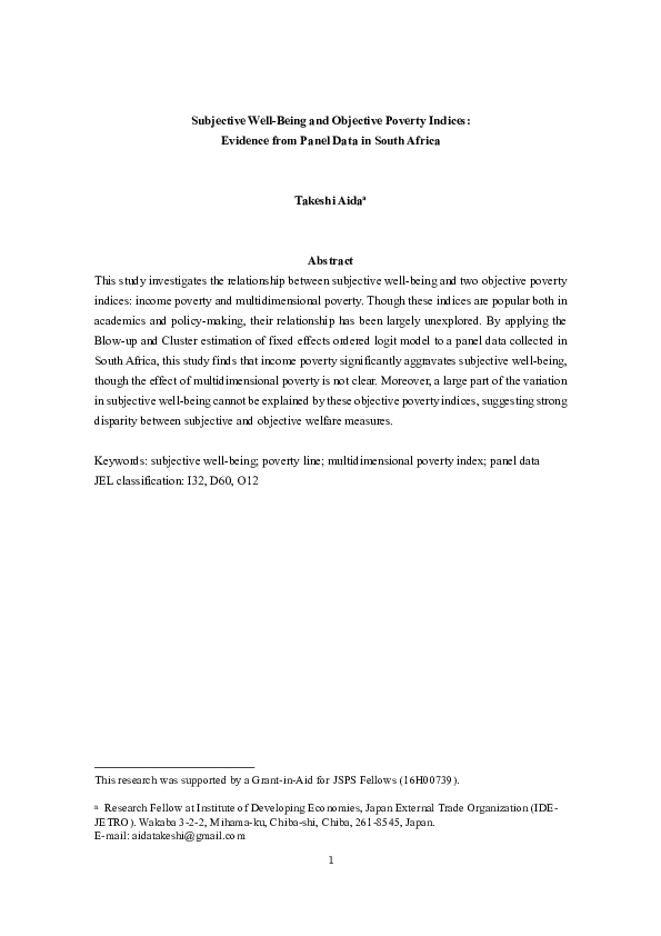 (PDF) Exploring the relationship between subjective well-being and ...