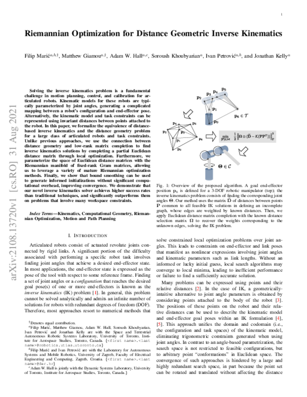 (PDF) Riemannian Optimization for Distance-Geometric Inverse Kinematics