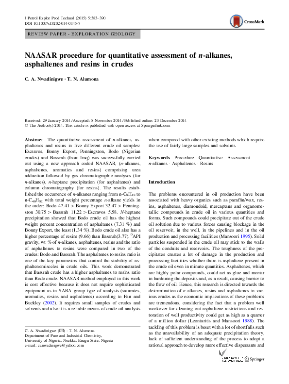 (PDF) NAASAR procedure for quantitative assessment of n-alkanes ...