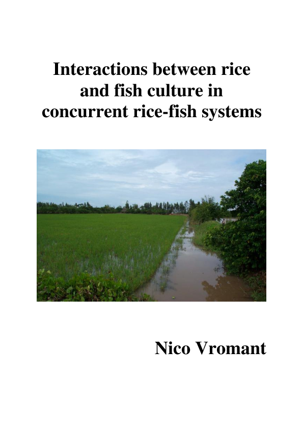 (PDF) Interactions between rice and fish culture in concurrent rice ...