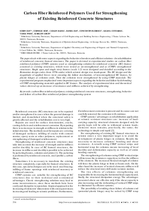 (PDF) Carbon Fiber Reinforced Polymers Used for Strengthening of ...